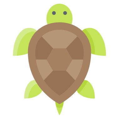 Kaplumbağa simgesi, Yaz tatili vektör illüstrasyonu