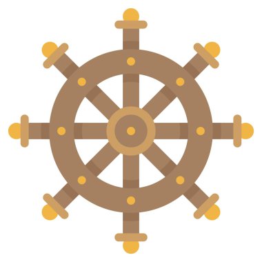 Gemi tekeri simgesi, yaz tatili illüstrasyonuyla ilgili