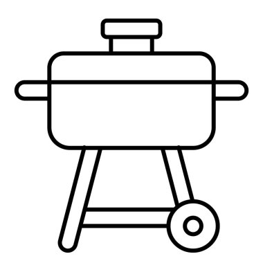 Barbekü ızgara simgesi, yaz tatili vektör illüstrasyonu