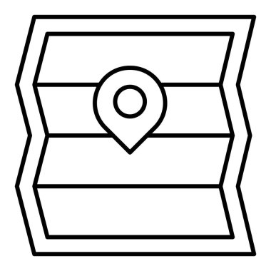 Harita ve iğne simgesi, yaz tatili vektör illüstrasyonu