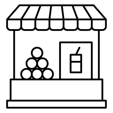 Meyve suyu ikonu, yaz tatili vektör illüstrasyonu