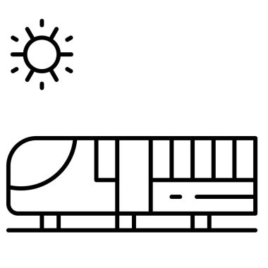 Bullet tren simgesi, yaz tatili vektör illüstrasyonu