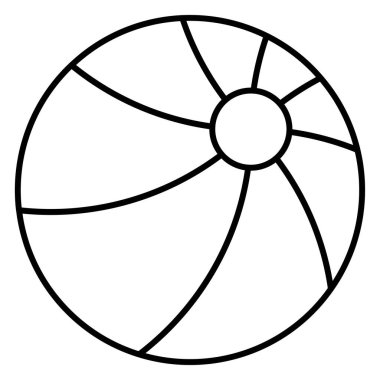 Plaj topu simgesi, yaz tatili illüstrasyonuyla ilgili