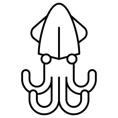 Mürekkep Balığı simgesi, Yaz tatili vektör çizimi