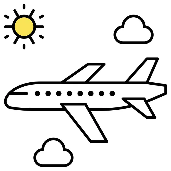 Flugreise Ikone Vektor Illustration Zum Sommerurlaub — Stockvektor