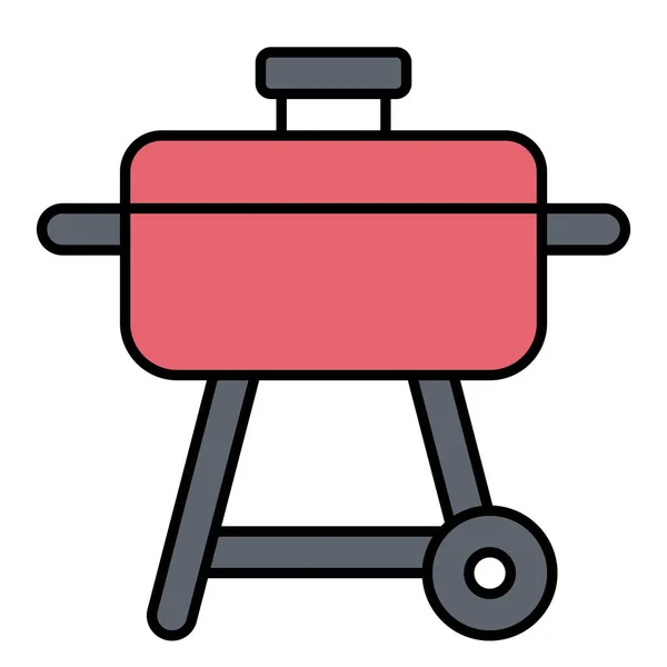 Barbecue Grill Icon Summer Vacation Related Vector Illustration — Stock Vector