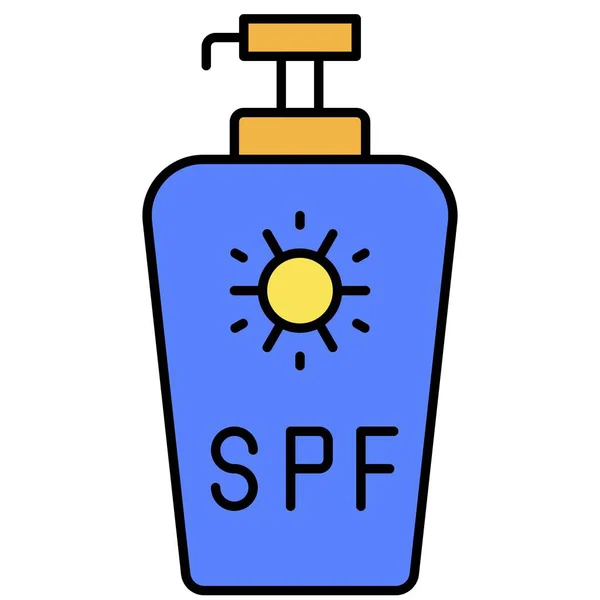 Sunscreen Icon Summer Vacation Related Vector Illustration — 스톡 벡터