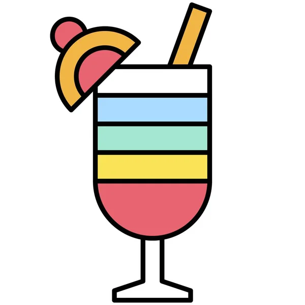 Bebidas Verano Icono Vacaciones Verano Relacionados Con Ilustración Vectorial — Vector de stock