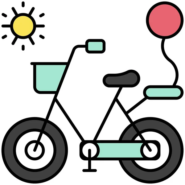 Ícone Bicicleta Ilustração Vetorial Relacionada Férias Verão — Vetor de Stock