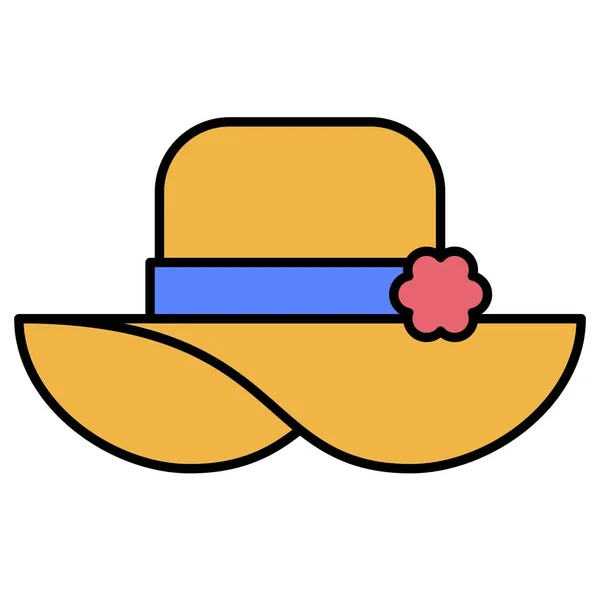 Sun Hat Icon Καλοκαίρι Διακοπές Σχετικές Διανυσματική Απεικόνιση — Διανυσματικό Αρχείο