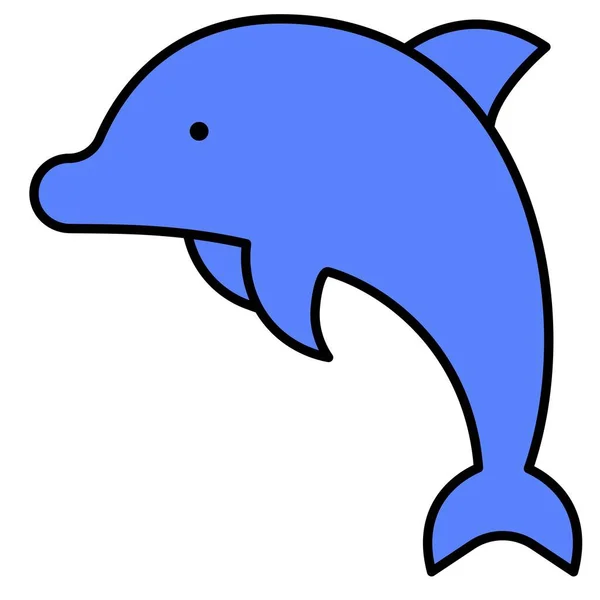 Иконка Дельфина Векторная Иллюстрация Летних Каникул — стоковый вектор