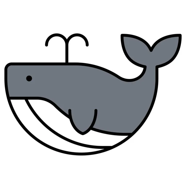 Icône Baleine Illustration Vectorielle Liée Aux Vacances Été — Image vectorielle