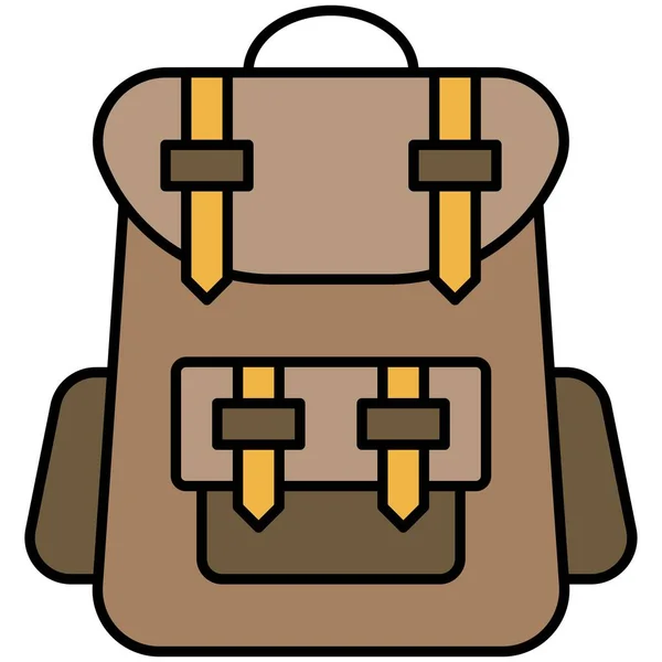 Icono Mochila Viaje Vacaciones Verano Relacionados Vector Ilustración — Vector de stock