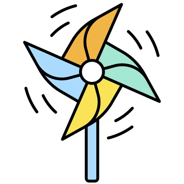 Pinwheel Icon Summer Vacation Related Vector Illustration — Stock Vector