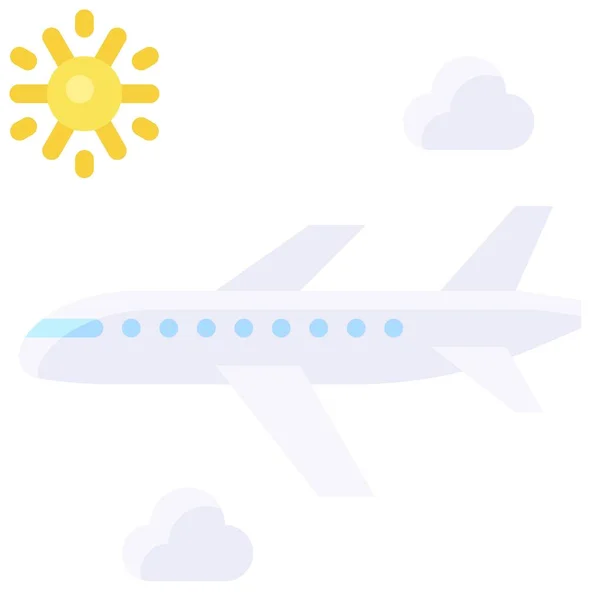 航空旅行のアイコン 夏休み関連のベクトルイラスト — ストックベクタ