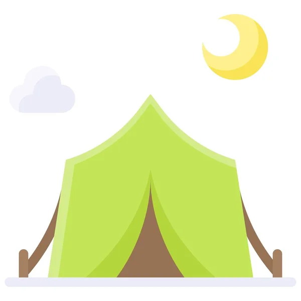 Icône Tente Camping Illustration Vectorielle Liée Aux Vacances Été — Image vectorielle