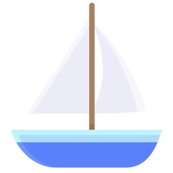 Icono Del Barco Vela Vacaciones Verano Relacionados Vector Ilustración — Vector de stock