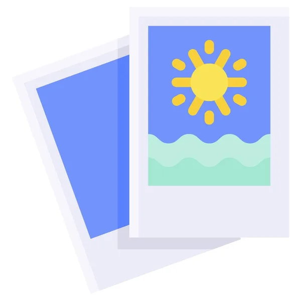 Icono Foto Verano Vacaciones Verano Vector Relacionado Con Ilustración — Vector de stock