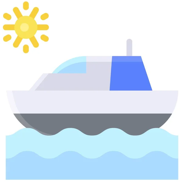 Yacht Icon Summer Vacation Related Vector Illustration — Stock Vector