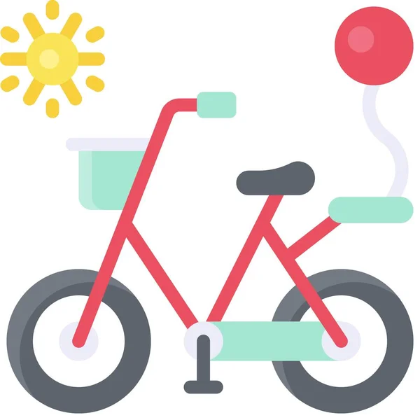 Fahrrad Ikone Vektor Illustration Zum Sommerurlaub — Stockvektor