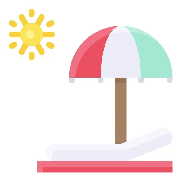Beach Chair Icon Summer Vacation Related Vector Illustration — Stock Vector