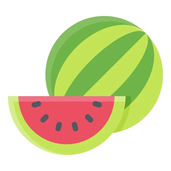 Geschnittene Wassermelone Symbol Sommerurlaub Bezogene Vektorillustration — Stockvektor