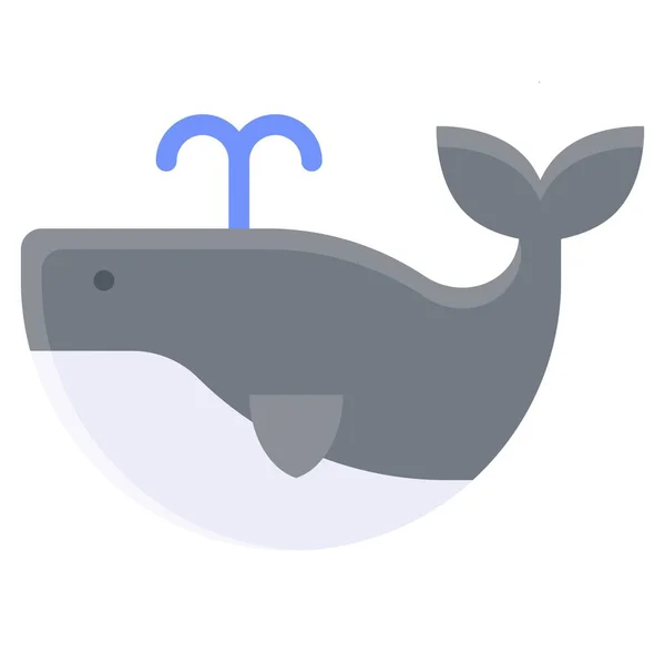 Whale Icon Summer Vacation Related Vector Illustration — Stock Vector