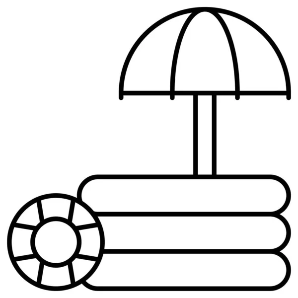 Ícone Piscina Inflável Ilustração Vetor Relacionada Férias Verão —  Vetores de Stock