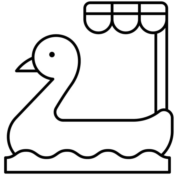 Duck Pedal Boat Icon Summer Vacation Related Vector Illustration — Stock Vector