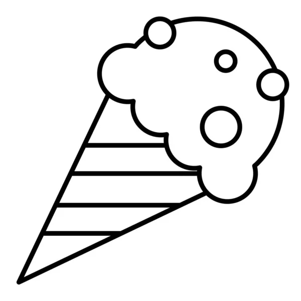 Ice Cream Cone Icon Summer Vacation Related Vector Illustration — Stock Vector