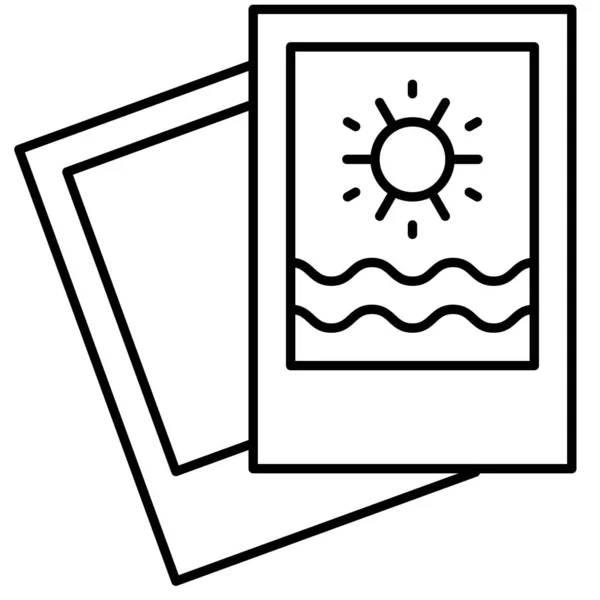 Summer Photo Icon Summer Vacation Related Vector Illustration — 스톡 벡터