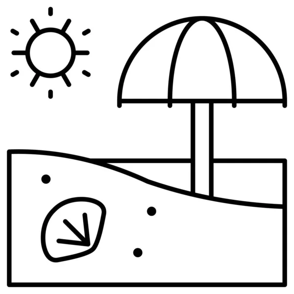 Ikona Letní Pláže Vektorová Ilustrace Související Letní Dovolenou — Stockový vektor