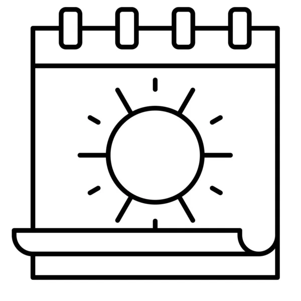 Icono Calendario Verano Vacaciones Verano Relacionados Vector Ilustración — Vector de stock