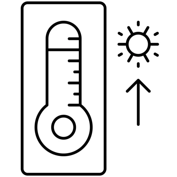 Termometro Con Icona Alta Temperatura Illustrazione Vettoriale Relativa Alle Vacanze — Vettoriale Stock