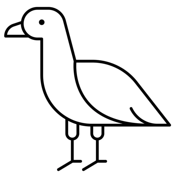 Icono Gaviota Vacaciones Verano Vector Relacionado Con Ilustración — Archivo Imágenes Vectoriales