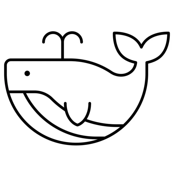 Ikona Wielorybów Ilustracja Wektora Związanego Wakacjami Letnimi — Wektor stockowy