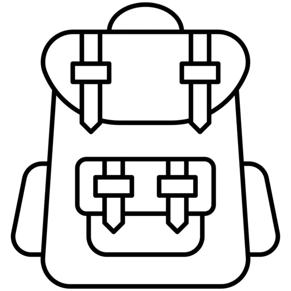 Icono Mochila Viaje Vacaciones Verano Relacionados Vector Ilustración — Vector de stock