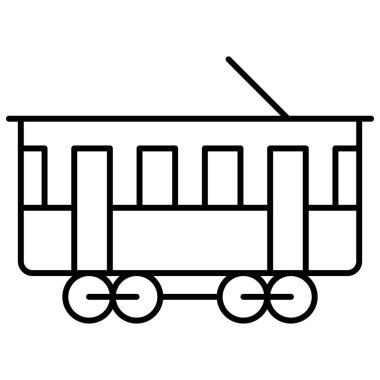 Tramvay simgesi, Yaz tatili vektör illüstrasyonu