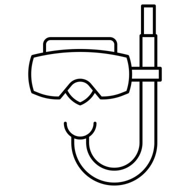 Dalış maskesi simgesi, Yaz tatili illüstrasyonu