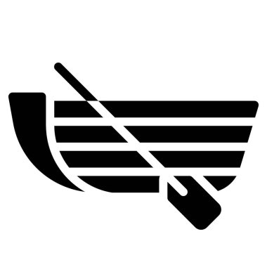 Kürek ikonlu tekne, yaz tatili vektör illüstrasyonu