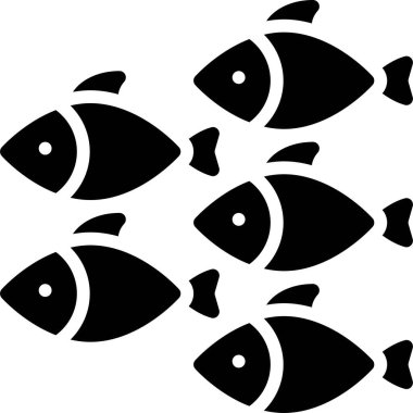 Balık Okulu ikonu, Yaz tatili vektör illüstrasyonu