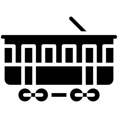 Tramvay simgesi, Yaz tatili vektör illüstrasyonu