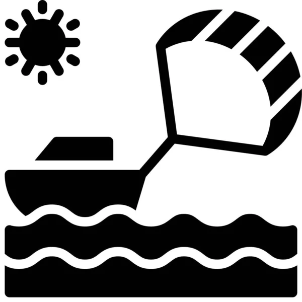 Pararidering Parakiting Icon Summer Vacation Related Vector Illustration — 스톡 벡터