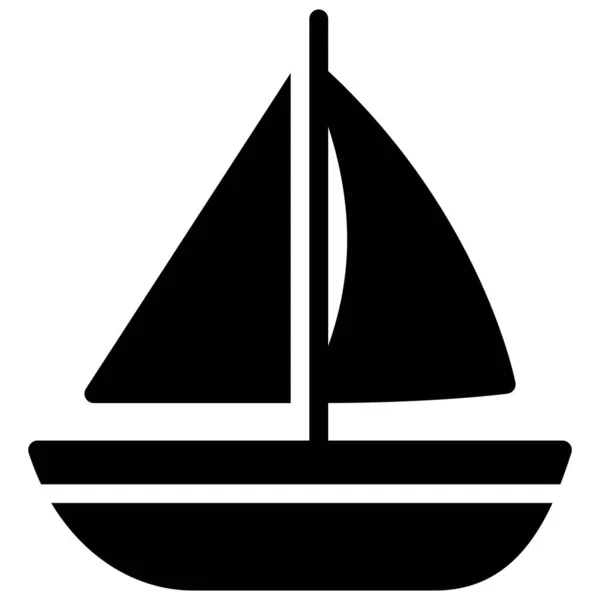 Icono Del Barco Vela Vacaciones Verano Relacionados Vector Ilustración — Archivo Imágenes Vectoriales