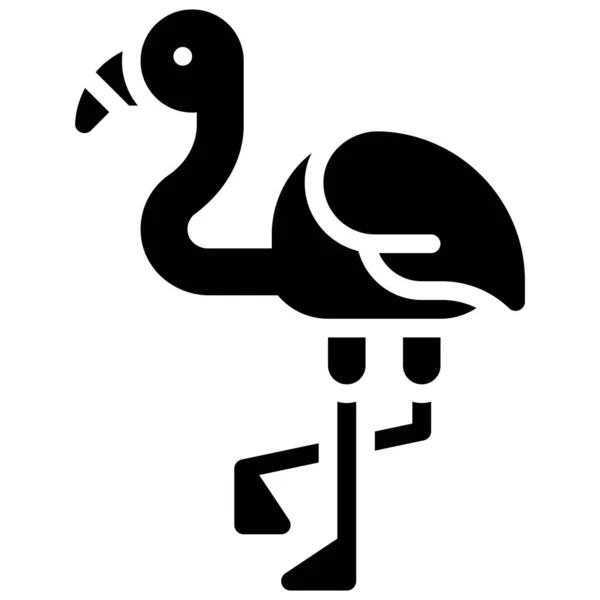 Εικονίδιο Flamingo Καλοκαιρινές Διακοπές Σχετικές Διανυσματική Απεικόνιση — Διανυσματικό Αρχείο