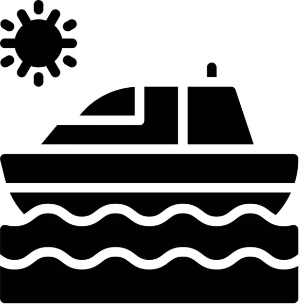 Yacht Icon Zomer Vakantie Gerelateerde Vector Illustratie — Stockvector