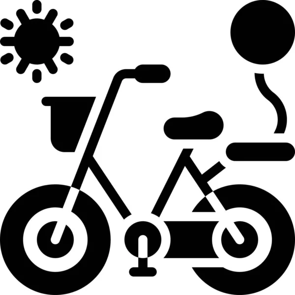 Bicycle Icon Summer Vacation Related Vector Illustration — Stock Vector