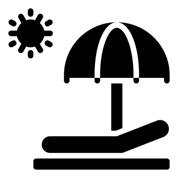 Ikona Fotela Plażowego Ilustracja Wektora Związanego Wakacjami — Wektor stockowy