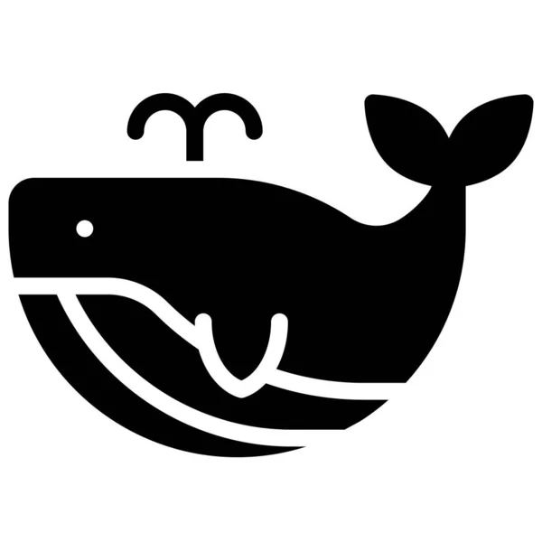 Icono Ballena Vacaciones Verano Relacionados Con Ilustración Vectorial — Vector de stock