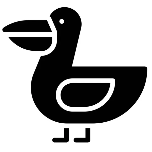 Icône Oiseau Pélican Illustration Vectorielle Liée Aux Vacances Été — Image vectorielle